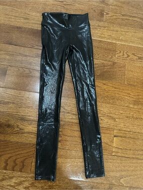 SPANX Brown Croc Embossed Leggings